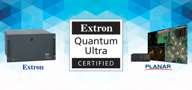 Дисплеи Planar первыми получили сертификацию Extron для контроллеров видеостен Quantum Ultra